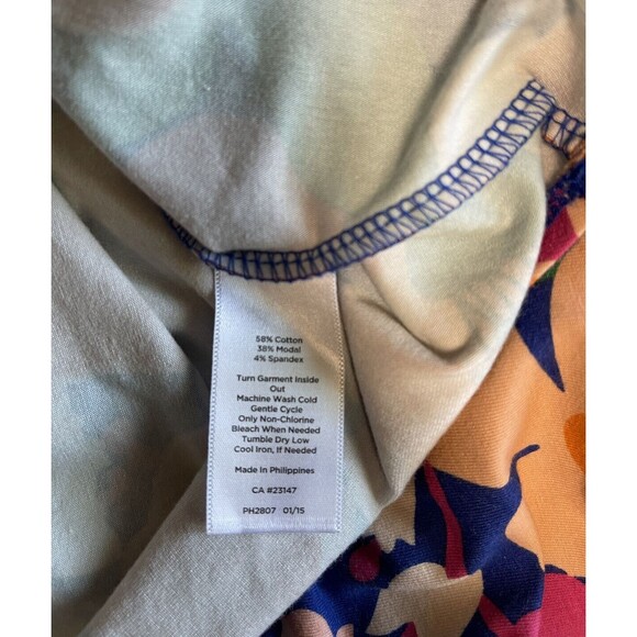 TALBOTS Tropical Floral Pull On Stretch Skirt - Orange, Pink, Blue, Green - XLp - Picture 7 of 7